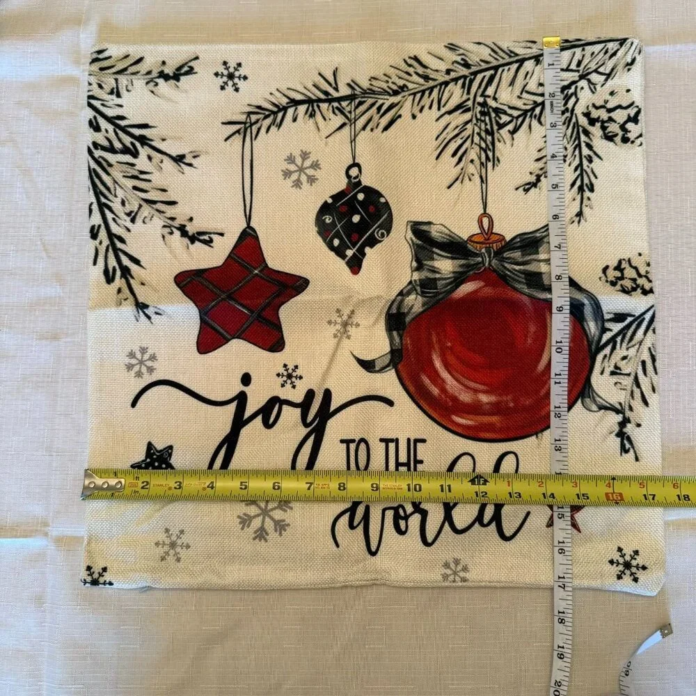 Christmas - Joy To The World - Pillow Cover 17in x 17in Holiday Decor